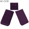Agrafe 30 mm attache SG haut de gamme couleur aubergine 3 rangées 2 crochets largeur 30 mm hauteur 55 mm prix au mètre