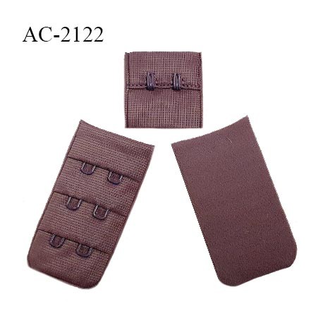 Agrafe 30 mm attache SG haut de gamme couleur prune tirant sur le marron 3 rangées 2 crochets prix au mètre