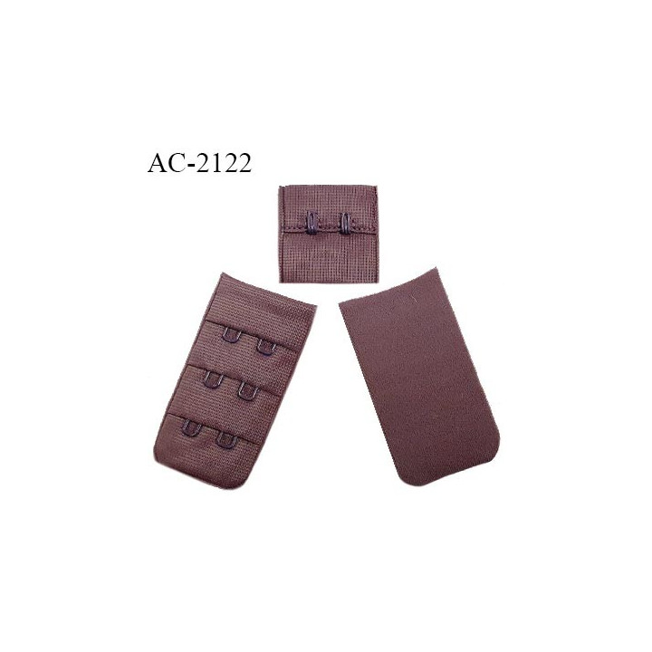 Agrafe 30 mm attache SG haut de gamme couleur prune tirant sur le marron 3 rangées 2 crochets prix au mètre