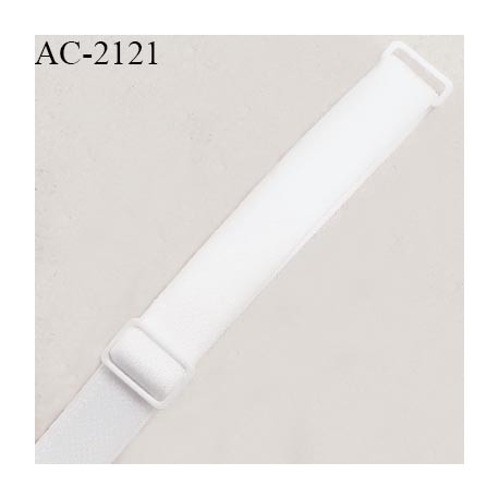 Bretelle lingerie SG 12 mm très haut de gamme avec 2 barrettes couleur blanc largeur 12 mm longueur 24 cm prix à la pièce