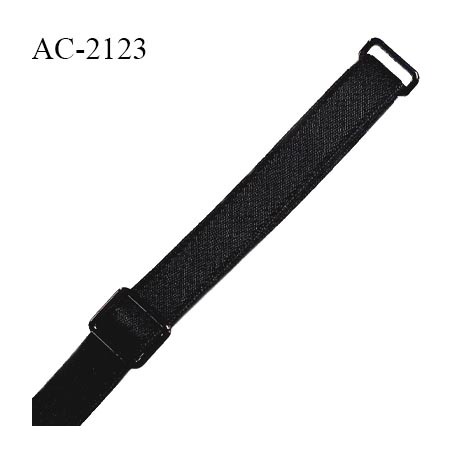 Bretelle lingerie SG 10 mm très haut de gamme avec 2 barrettes couleur noir largeur 10 mm longueur 20 cm prix à la pièce