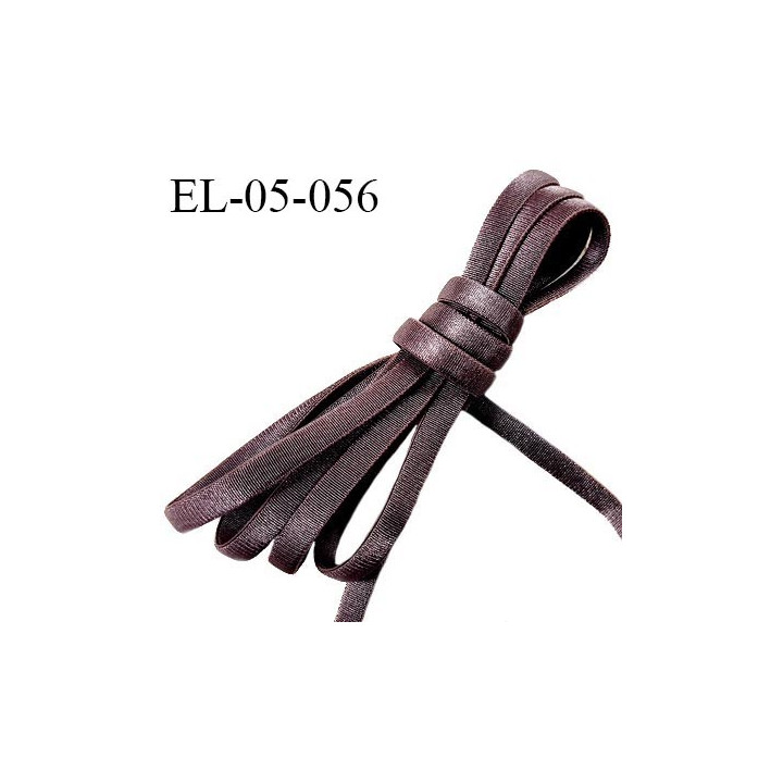 Elastique 5 mm lingerie haut de gamme fabriqué en France couleur prune tirant sur le marron satiné prix au mètre