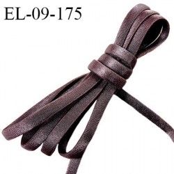 Elastique 9 mm lingerie haut de gamme fabriqué en France couleur prune tirant sur le marron satiné prix au mètre