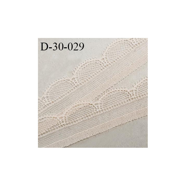 Dentelle élastique très fine 30 mm fabriquée en France couleur beige rosé largeur 30 mm prix au mètre