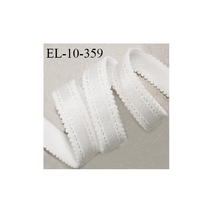 Elastique picot 10 mm lingerie couleur naturel brillant largeur 10 mm haut de gamme allongement +70% prix au mètre