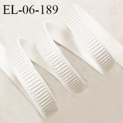 Elastique 6 mm lingerie haut de gamme couleur écru brillant largeur 6 mm allongement +90% prix au mètre