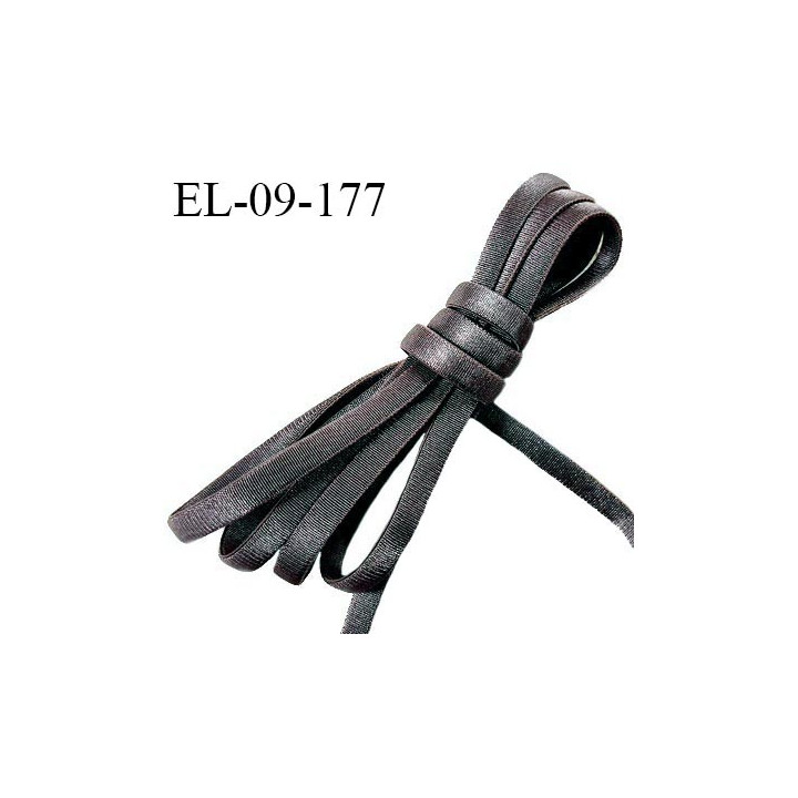 Elastique 9 mm lingerie haut de gamme fabriqué en France couleur gris satiné largeur 9 mm légèrement bombé prix au mètre