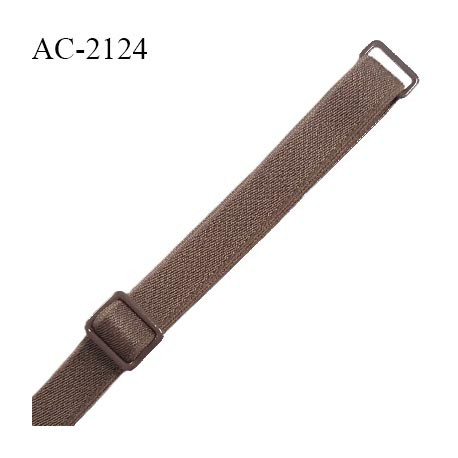 Bretelle lingerie SG 10 mm très haut de gamme avec 2 barrettes couleur marron glacé largeur 10 mm longueur 36 cm prix à la pièce