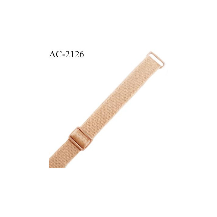 Bretelle lingerie SG 12 mm très haut de gamme avec 2 barrettes couleur peau largeur 12 mm longueur 20 cm prix à la pièce