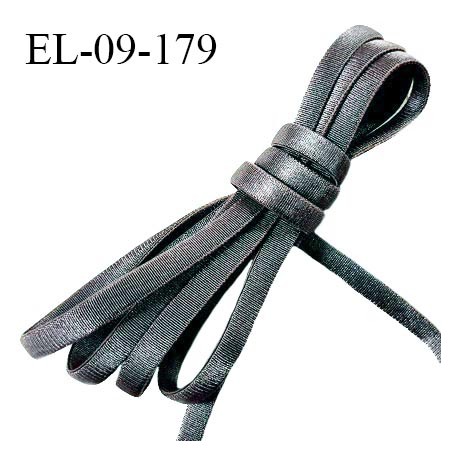 Elastique 9 mm lingerie haut de gamme fabriqué en France couleur gris satiné largeur 9 mm légèrement bombé prix au mètre