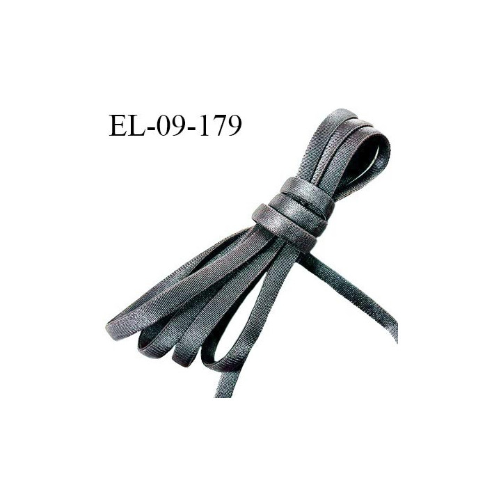 Elastique 9 mm lingerie haut de gamme fabriqué en France couleur gris satiné largeur 9 mm légèrement bombé prix au mètre