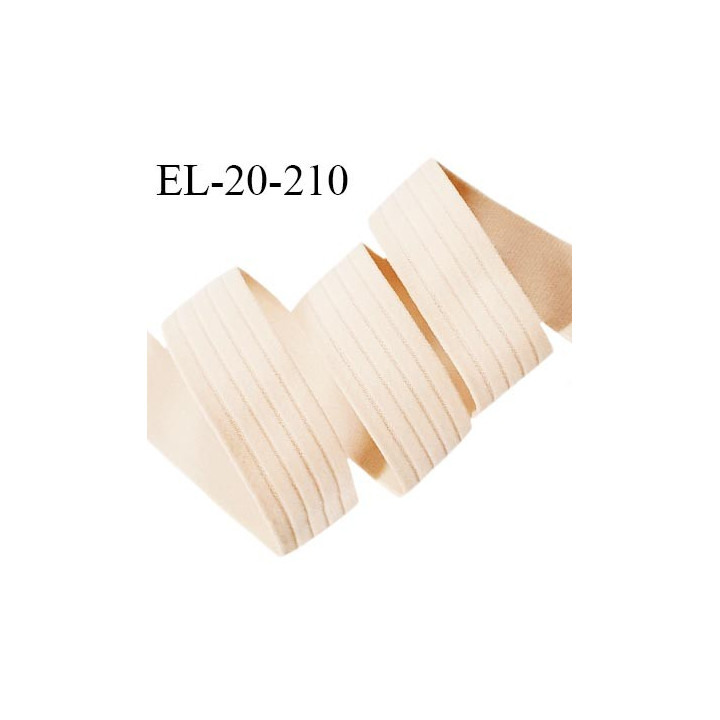 Elastique 20 mm lingerie haut de gamme couleur chair rosé très doux au toucher allongement +90% largeur 20 mm prix au mètre