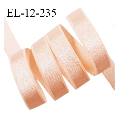 Elastique lingerie 12 mm haut de gamme couleur rose blush brillant élastique souple allongement +40% largeur 12 mm prix au mètre