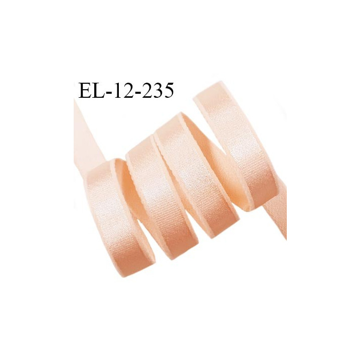 Elastique lingerie 12 mm haut de gamme couleur rose blush brillant élastique souple allongement +40% largeur 12 mm prix au mètre