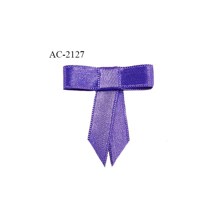 Noeud lingerie satin haut de gamme couleur violet iris haut de gamme largeur 40mm hauteur 45 mm prix à l'unité