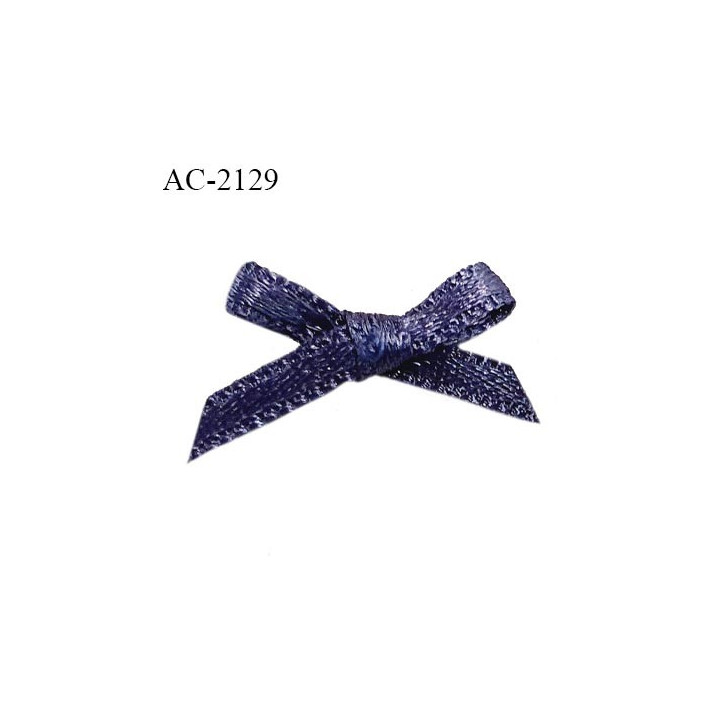 Noeud lingerie satin haut de gamme couleur bleu violacé ou glycine haut de gamme largeur 17 mm hauteur 15 mm prix à l'unité
