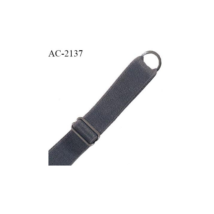 Bretelle lingerie SG 22 mm très haut de gamme couleur gris  avec 1 barrette et 1 anneau prix à l'unité