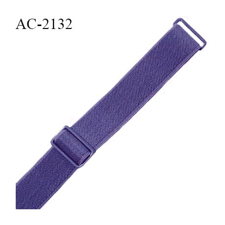 Bretelle lingerie SG 15 mm très haut de gamme avec 2 barrettes couleur glycine largeur 15 mm longueur 20 cm prix à la pièce