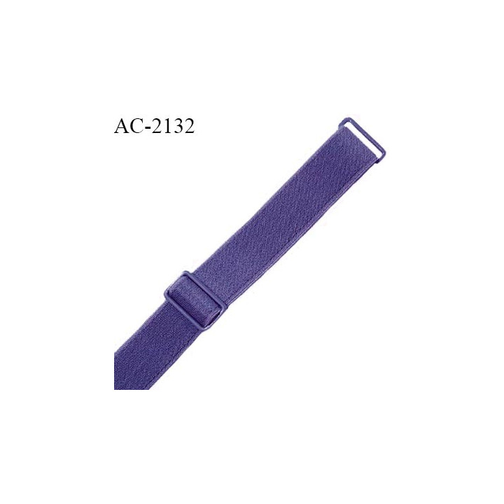 Bretelle lingerie SG 15 mm très haut de gamme avec 2 barrettes couleur glycine largeur 15 mm longueur 20 cm prix à la pièce
