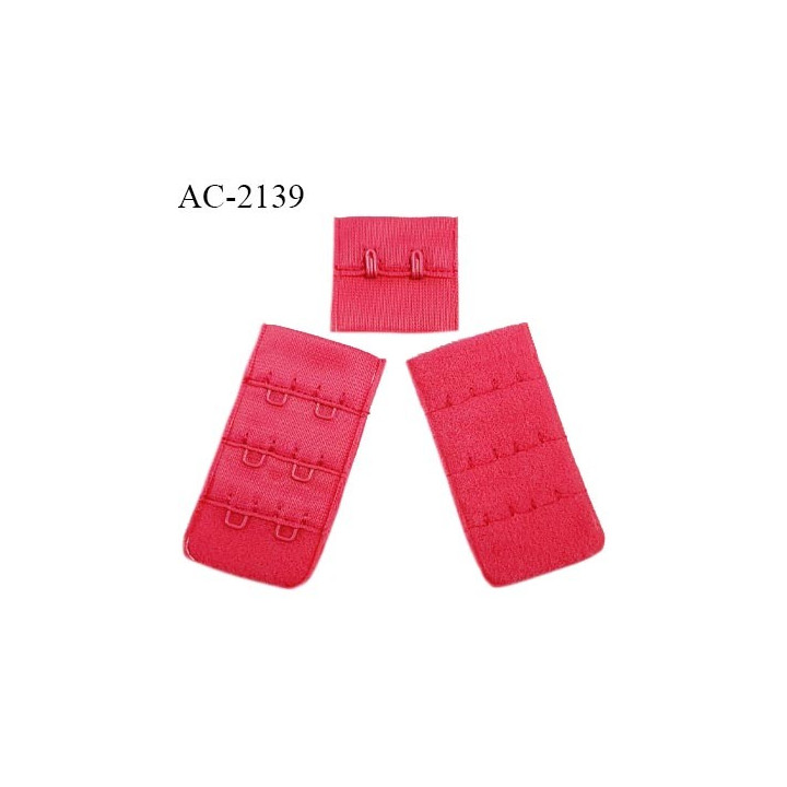 Agrafe 30 mm attache SG haut de gamme couleur rose magnolia 3 rangées 2 crochets largeur 30 mm hauteur 57 mm prix au mètre