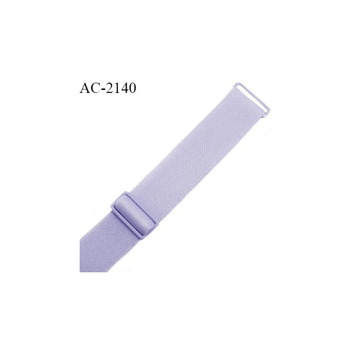 Bretelle lingerie SG 18 mm très haut de gamme avec 2 barrettes couleur lavande largeur 18 mm longueur 23 cm prix à la pièce