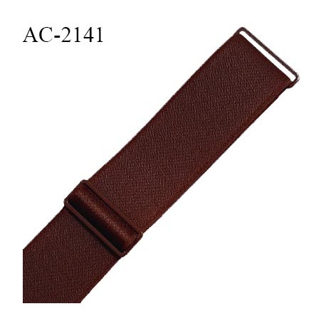 Bretelle lingerie SG 24 mm très haut de gamme avec 2 barrettes couleur marron chocolat prix à la pièce