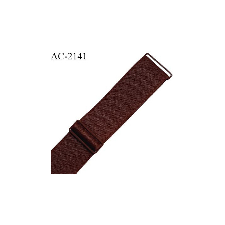 Bretelle lingerie SG 24 mm très haut de gamme avec 2 barrettes couleur marron chocolat prix à la pièce