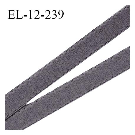 Elastique 12 mm lingerie couleur gris largeur 12 mm allongement +160% haut de gamme prix au mètre