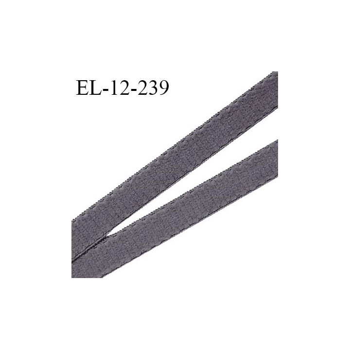 Elastique 12 mm lingerie couleur gris largeur 12 mm allongement +160% haut de gamme prix au mètre
