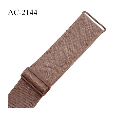 Bretelle lingerie SG 24 mm très haut de gamme avec 2 barrettes couleur marron glacé largeur 24 mm longueur 35 cm prix à la pièce