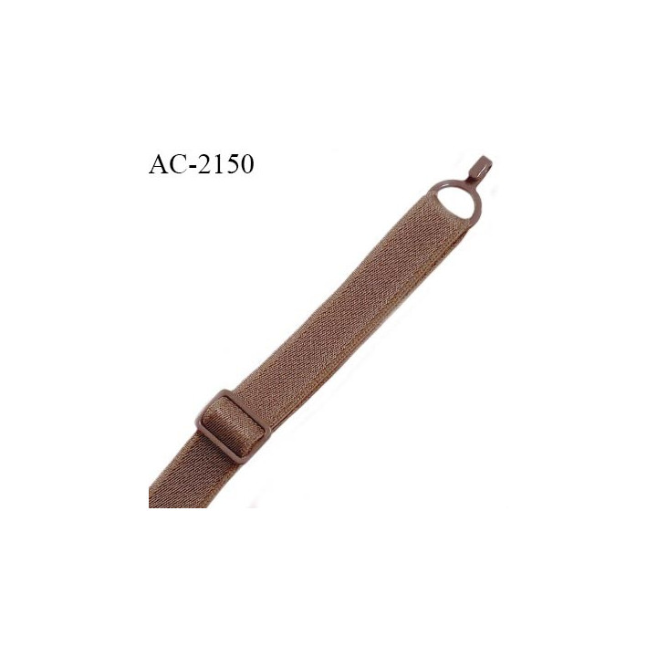Bretelle lingerie SG 12 mm très haut de gamme avec 1 barrette et 1 crochet couleur marron glacé prix à la pièce