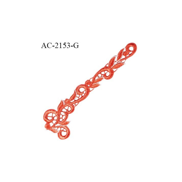 Guipure décor ornement spécial lingerie haut de gamme motif à coudre couleur corail et blanc prix à la pièce