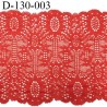 Dentelle lycra extensible couleur rouge fraise largeur 13 cm prix au mètre