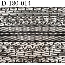 Dentelle crochet 180 mm haut de gamme couleur noir fabriqué en France largeur 180 mm prix au mètre
