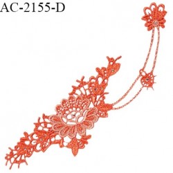 Guipure décor ornement spécial lingerie haut de gamme motif à coudre couleur corail très joli prix à la pièce