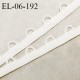 Elastique boutonnière picot 6 mm spécial lingerie haut de gamme couleur ivoire fabriqué en France largeur 6 mm prix au mètre