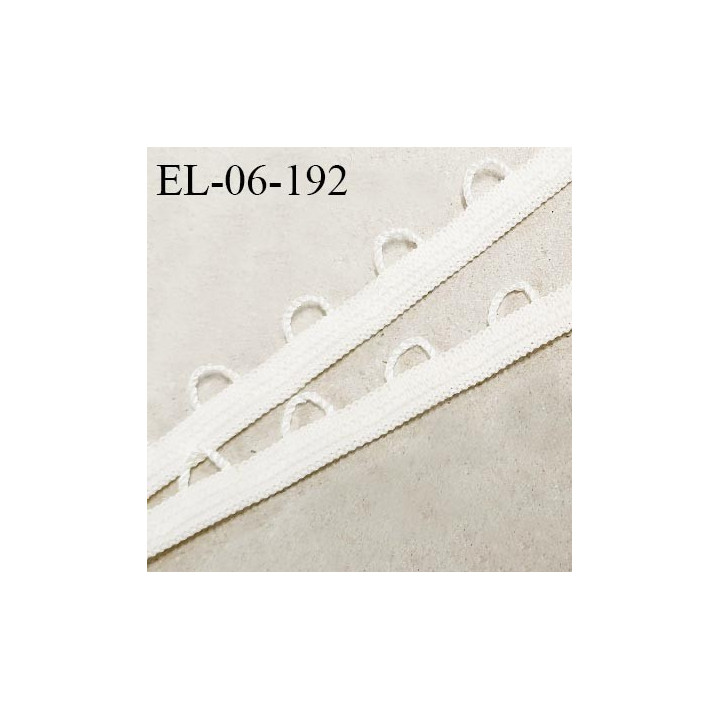Elastique boutonnière picot 6 mm spécial lingerie haut de gamme couleur ivoire fabriqué en France largeur 6 mm prix au mètre