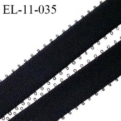Elastique picot 11 mm couleur noir haut de gamme fabriqué en France superbe avec picots de chaque côté prix au mètre