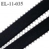 Elastique picot 11 mm couleur noir haut de gamme fabriqué en France superbe avec picots de chaque côté prix au mètre