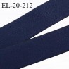 Elastique 20 mm lingerie haut de gamme couleur bleu marine allongement +140% très doux au toucher largeur 20 mm prix au mètre