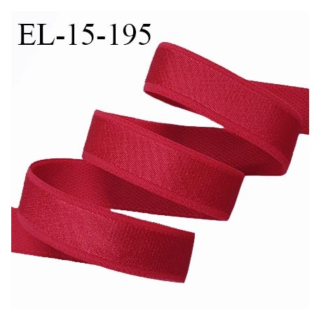 Elastique 15 mm lingerie haut de gamme couleur framboise brillant bonne élasticité doux au toucher prix au mètre