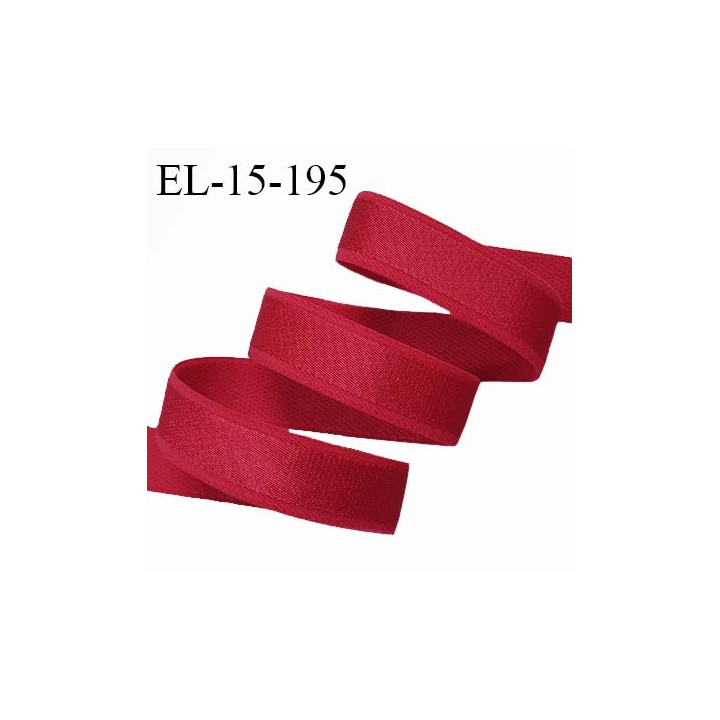 Elastique 15 mm lingerie haut de gamme couleur framboise brillant bonne élasticité doux au toucher prix au mètre