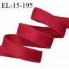 Elastique 15 mm lingerie haut de gamme couleur framboise brillant bonne élasticité doux au toucher prix au mètre