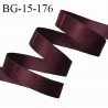 Galon ruban 15 mm haut de gamme couleur aubergine satiné fabriqué en France largeur 15 mm prix au mètre