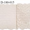 Dentelle broderie haut de gamme extensible couleur beige grisé largeur 18 cm prix au mètre