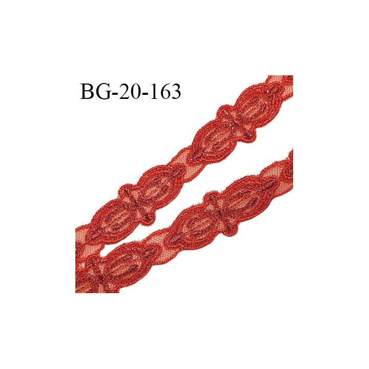Galon dentelle ruban guipure 20 mm couleur rouge largeur 20 mm prix au mètre
