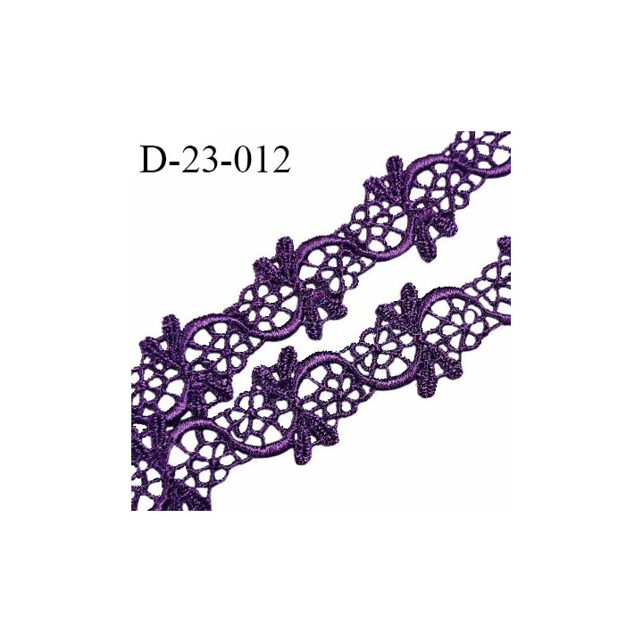 Galon dentelle 22 mm couleur aubergine largeur 22 mm prix au mètre