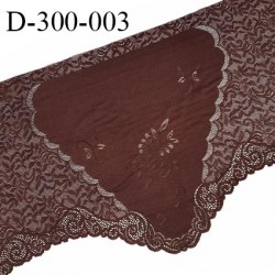 Tissu dentelle 36 cm extensible haut de gamme couleur marron terre de sienne largeur 36 cm prix pour 1 laize de 110 cm