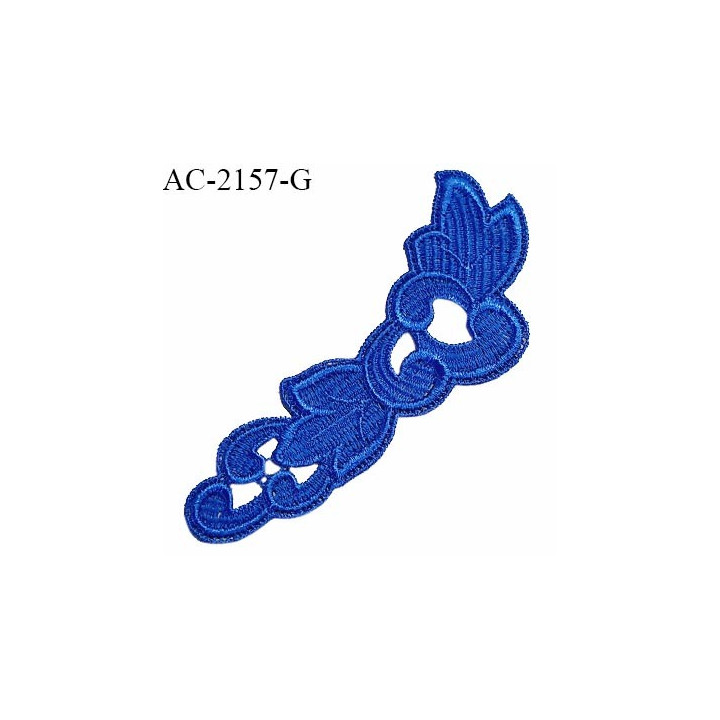 Guipure décor ornement spécial lingerie haut de gamme motif à coudre couleur bleu royal