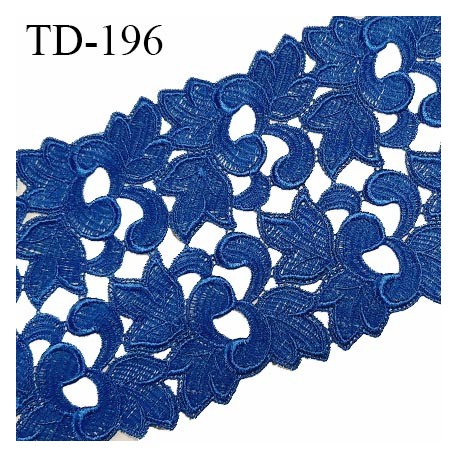 Dentelle broderie 11 cm haut de gamme largeur 11 cm couleur bleu prix pour un mètre